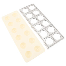 Aluminum Alloy Ravioli Press Set with Wooden Rolling Pin, 30.5x11cm