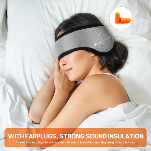 Soft Foldable Earmuff Headband for Sleep and Travel 2