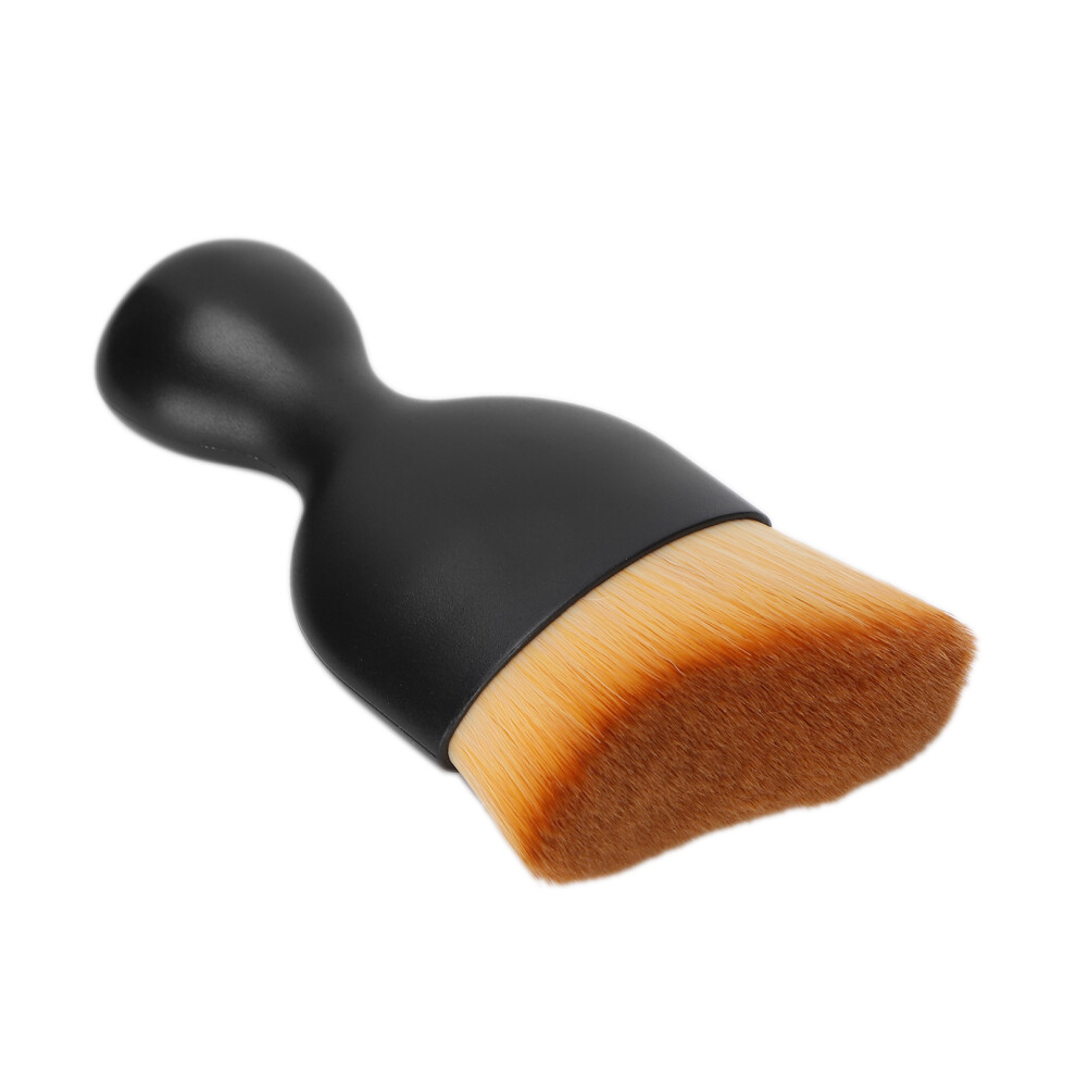 Brown Curving Wine Glass Style Base Makeup Brush For Liquid Foundations Finish