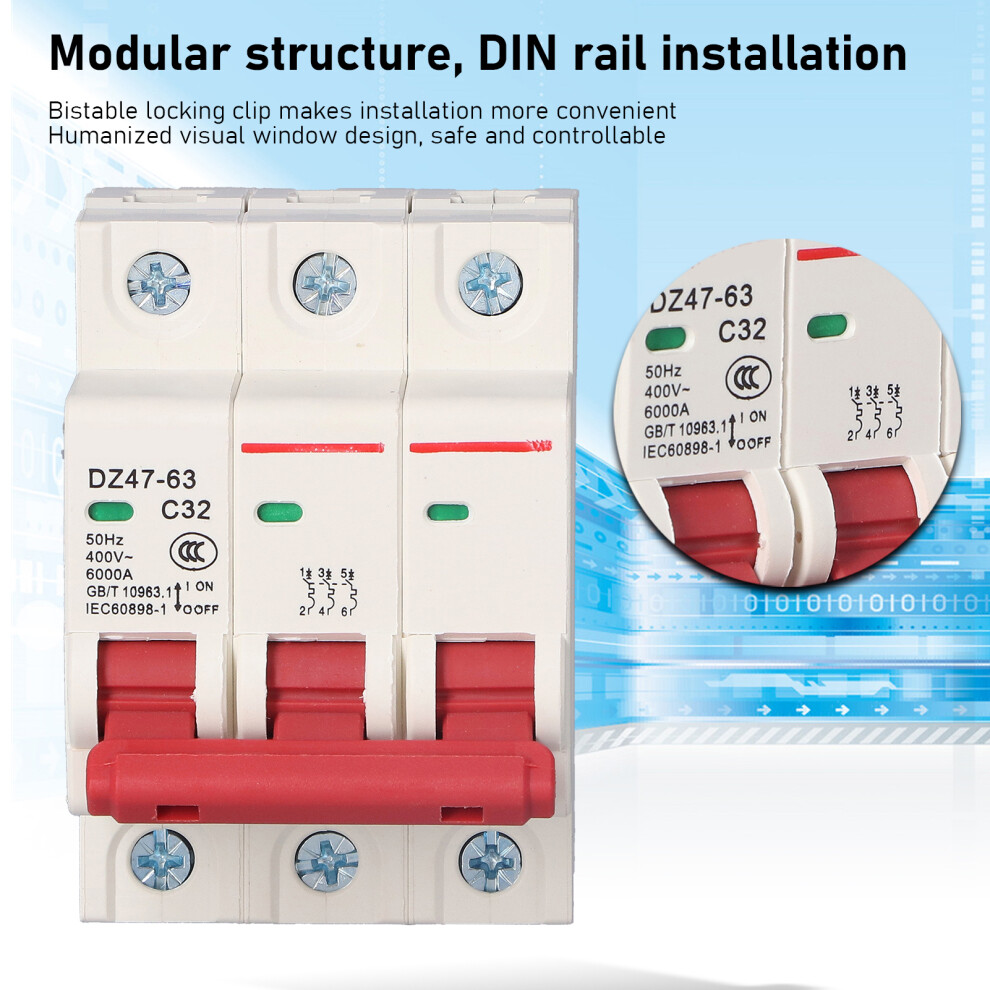 3P DIN Rail Circuit Breaker PC Cover
