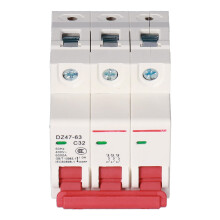 Miniature Circuit Breaker 3P PC Cover 400V DIN Rail DZ47-63 66x54mm