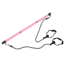 Adjustable Pink Pilates Bar - Portable Body Building Workout Stick