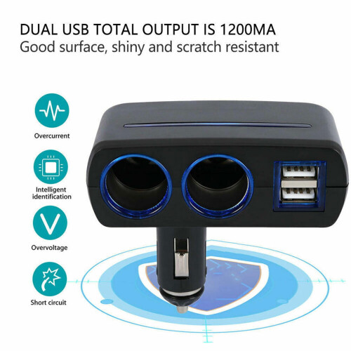 Adaptor priză brichetă auto Dual USB dublu XPC mufă splitter 2