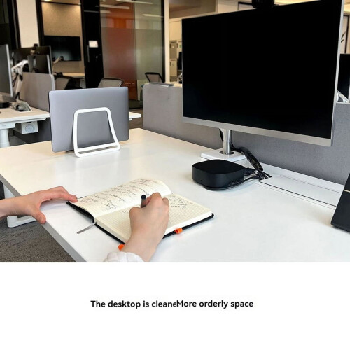 Adjustable Vertical Laptop Stand - Notebook & Tablet Holder Vertical Storage Rack White 1