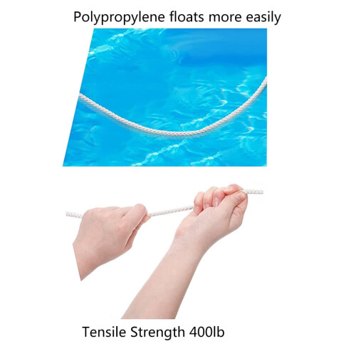 Hollow Life Rope with Single Spring Hook, 49 ft Braided 1