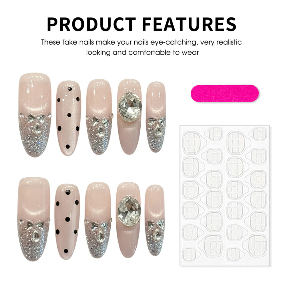 Creation-3C Pink (Xs) 10Pcs Nude Cat Eye False Nails Wedding Party