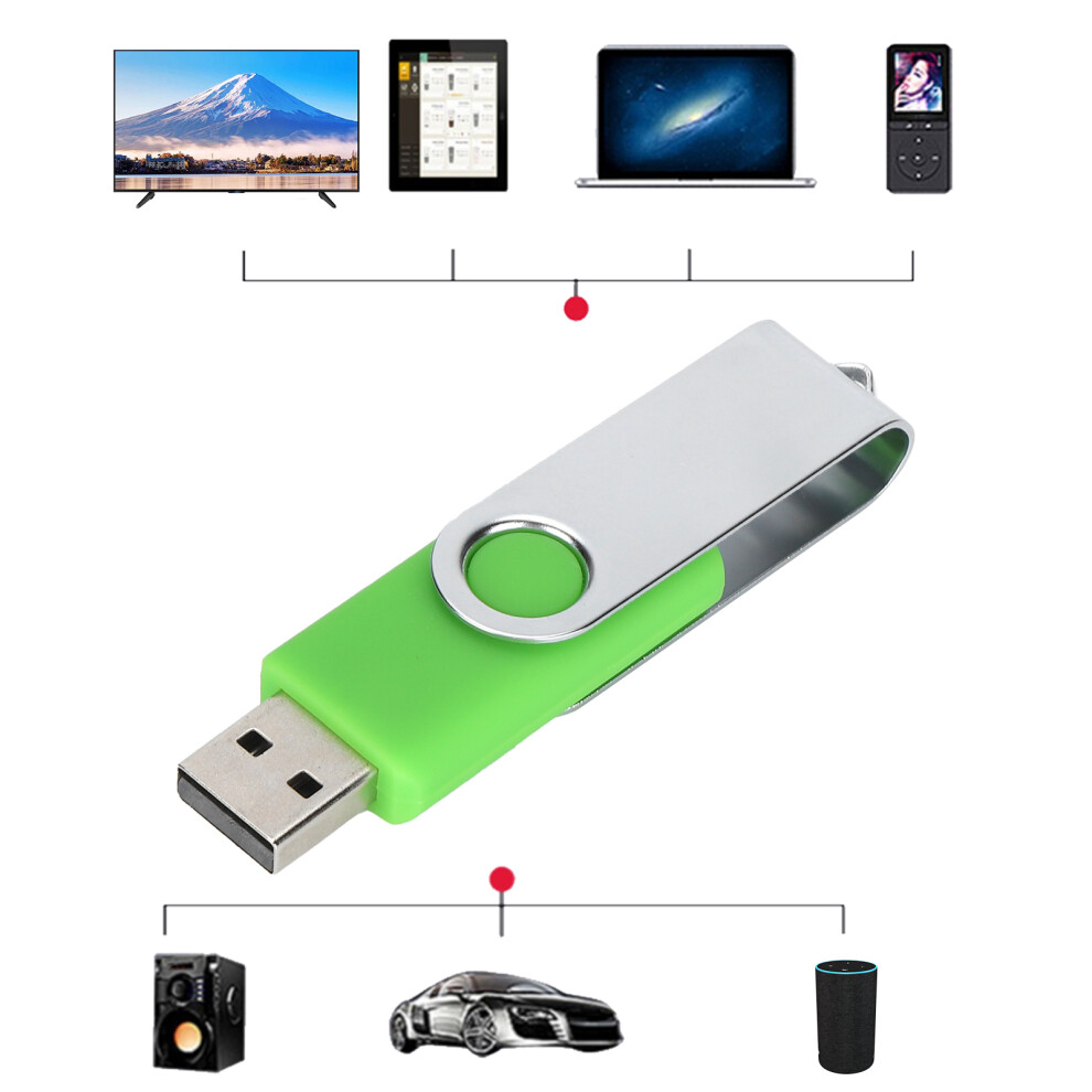 Candy 4Gb Usb Flash Drive Rotatable Metal Storage Stick For Pc & Tablet Green 4941390854230