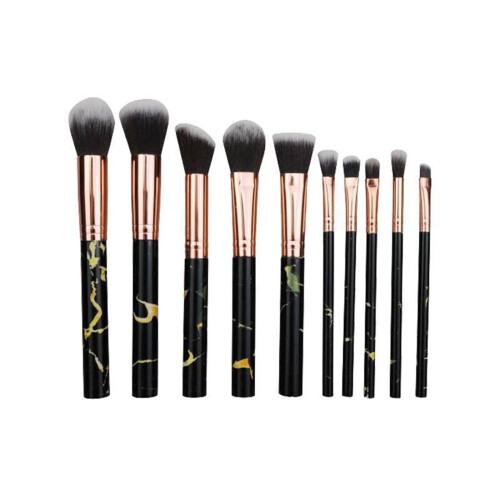 10 Piece Portable Makeup Brush Set for Foundation and Eye Shadow Application 2