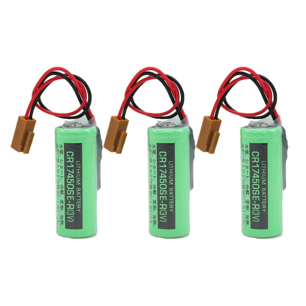 3Pack Cr17450ser 3V 2500Mah Lithium Battery With Plug For Plc Cnc Devices, Long Backup Power 9092120234947