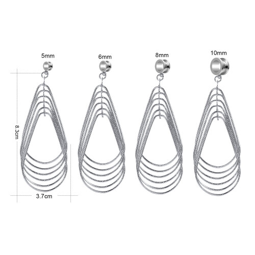 Ear Plug Tunnel Tassel Dangle Jewelry 2 Pcs 2