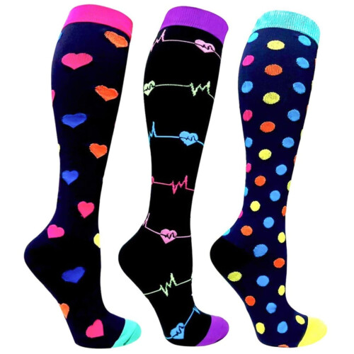 Breathable Women's Crew Socks, Running & Compression Socks – Purple 1