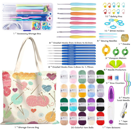 Crochet Kit for Beginners with Yarn and Hooks 1