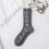 (Gray) Women\'s Ethnic Jacquard Crew Socks 1
