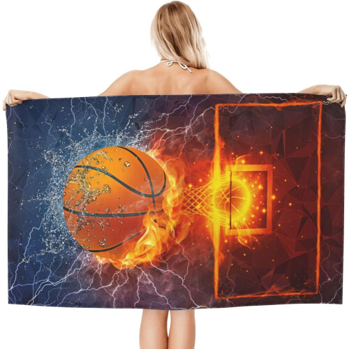 Basketball Beach Towel Microfiber Quick-Dry 52x32 Inch 1
