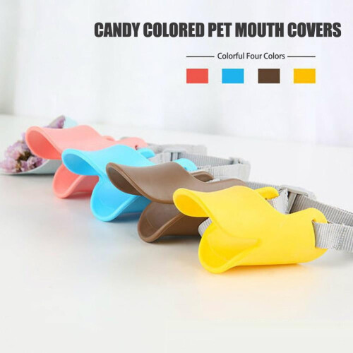 Silicone duck-beak dog muzzle, anti-bite adjustable straps 2