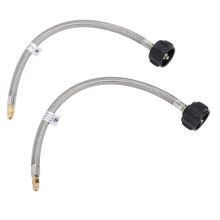 2pcs RV Pigtail Hose Connector 15インチ 1/4in NPT High Pressure for Trailer