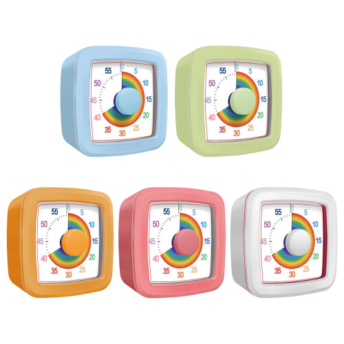 Plastic Learning Timer With Rainbow Disk Display-White 1