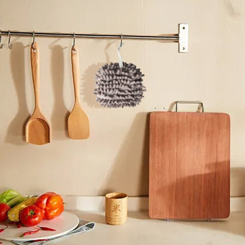 Super Absorbent Chenille Hand Towel Ball: Quick-Dry & Space-Saving Solution! 2