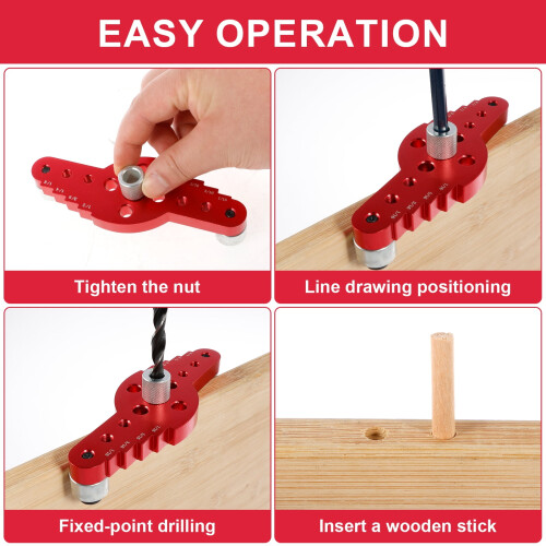 Aluminum Self-Centering Scriber Dowel Jig Kit 2-in-1 2