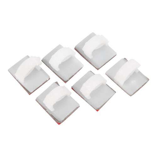50 Pack Clear White Cable Adhesive Clips 1