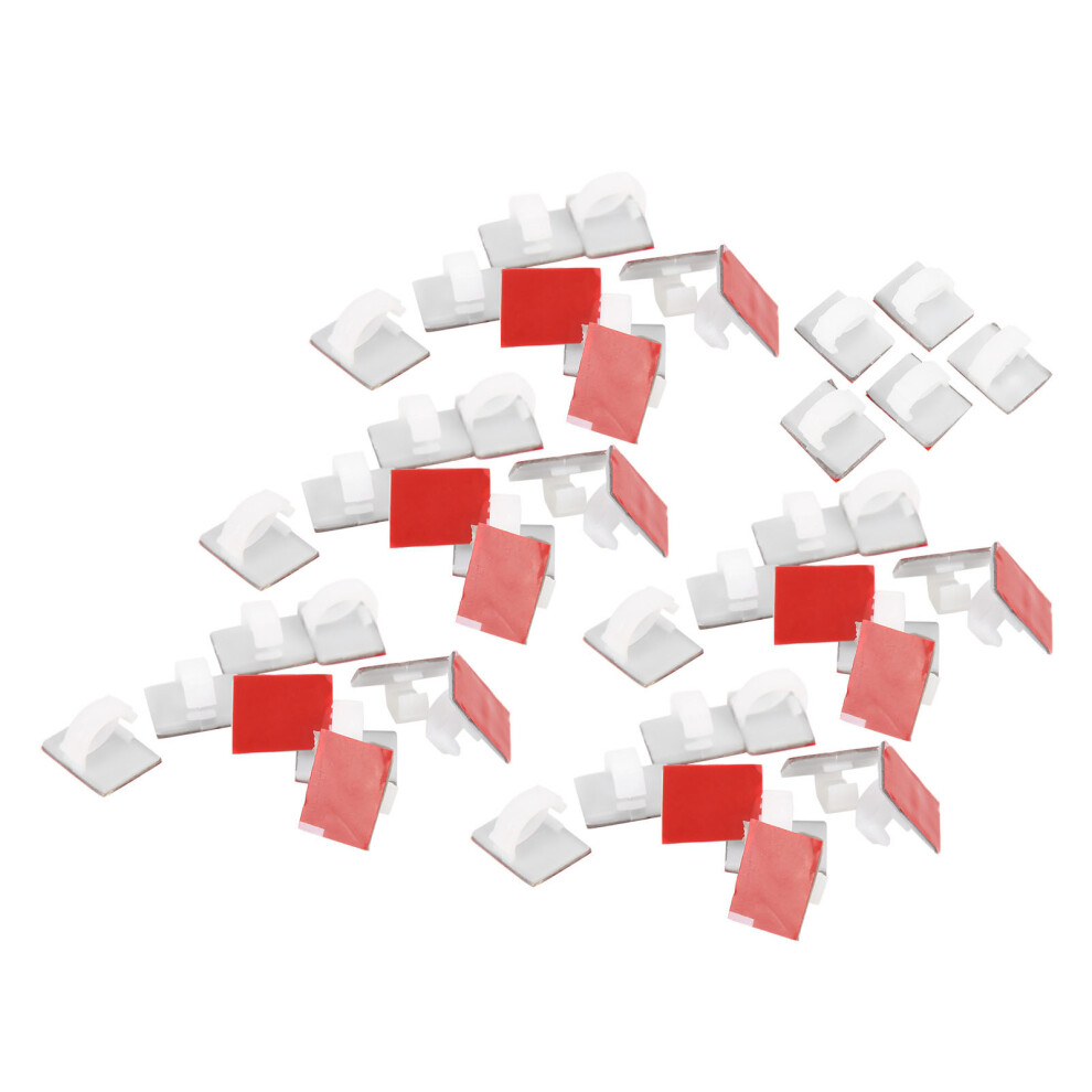 50Pcs Nylon Adhesive Cable Clips, 5Mm/0.2In Wide Management White 8401391460466
