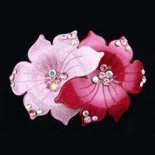 (Beautiful rose red) Crystal Flower Hair Clip for Wedding & Party