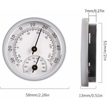 2-in-1 thermo-hygrometer, zeer nauwkeurige hygrometer voor binnen- en buitengebruik, roestvrijstalen constructie voor saunathermometer en