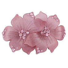 (Elegant pink) Crystal Flower Hair Clip for Wedding & Party