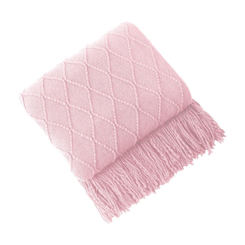 Knitted Blanket with Soft Fringe 150x200cm 1