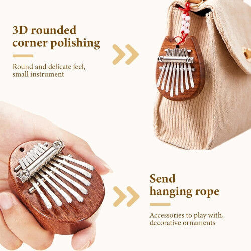 Wooden Mini Kalimba Thumb Piano 8 Key