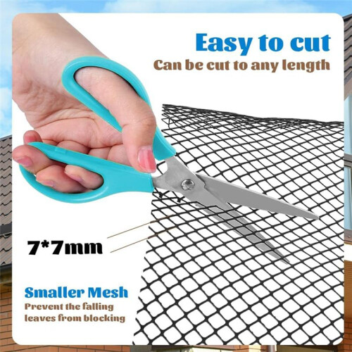4Pack Gutter Guard Mesh Rolls, 20 Feet Gutter Leaf Guards with 40 Clip Hooks, DIY Rain Gutter Covers Preventing Leaves 2
