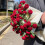 Handmade Rose Bouquet Throw Blanket Cotton Knitted 1 pc 5