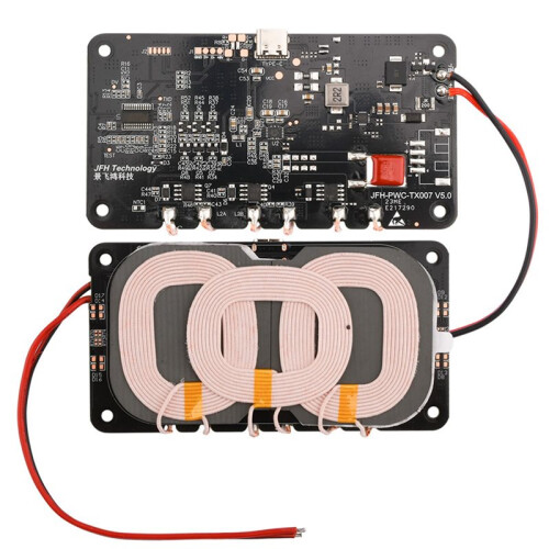 2X 20W Type-C for  Wireless Charger Transmitter Module Circuit Board with 3 Coil 5V 9V 12V 2