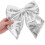 Intricately Designed Bow Hanging Ornaments for Christmas Silver 1Set 6