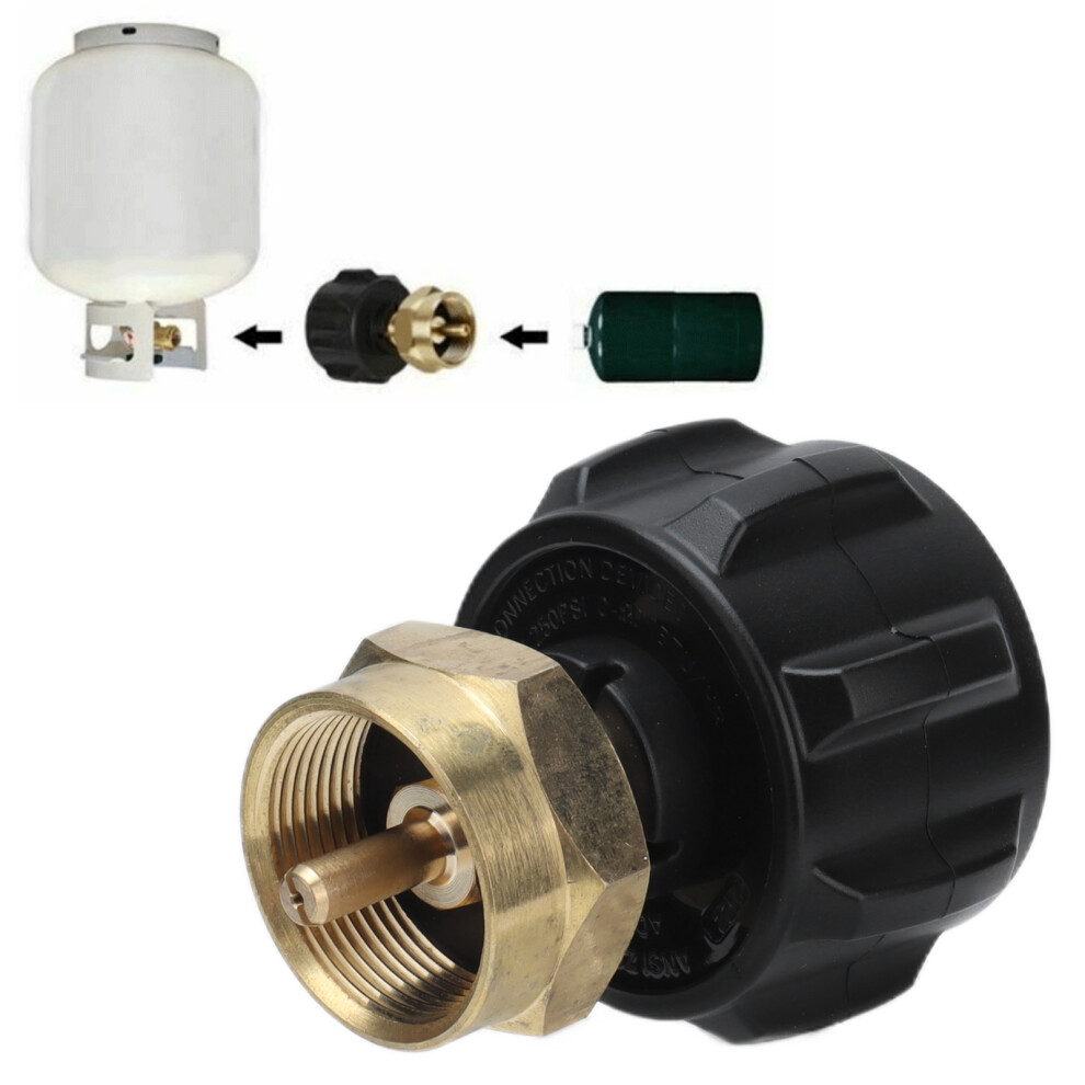 Refill Adapter Tank Cylinder Coupler Valve For 1Lb Propane, Brass & Abs 9401391463855