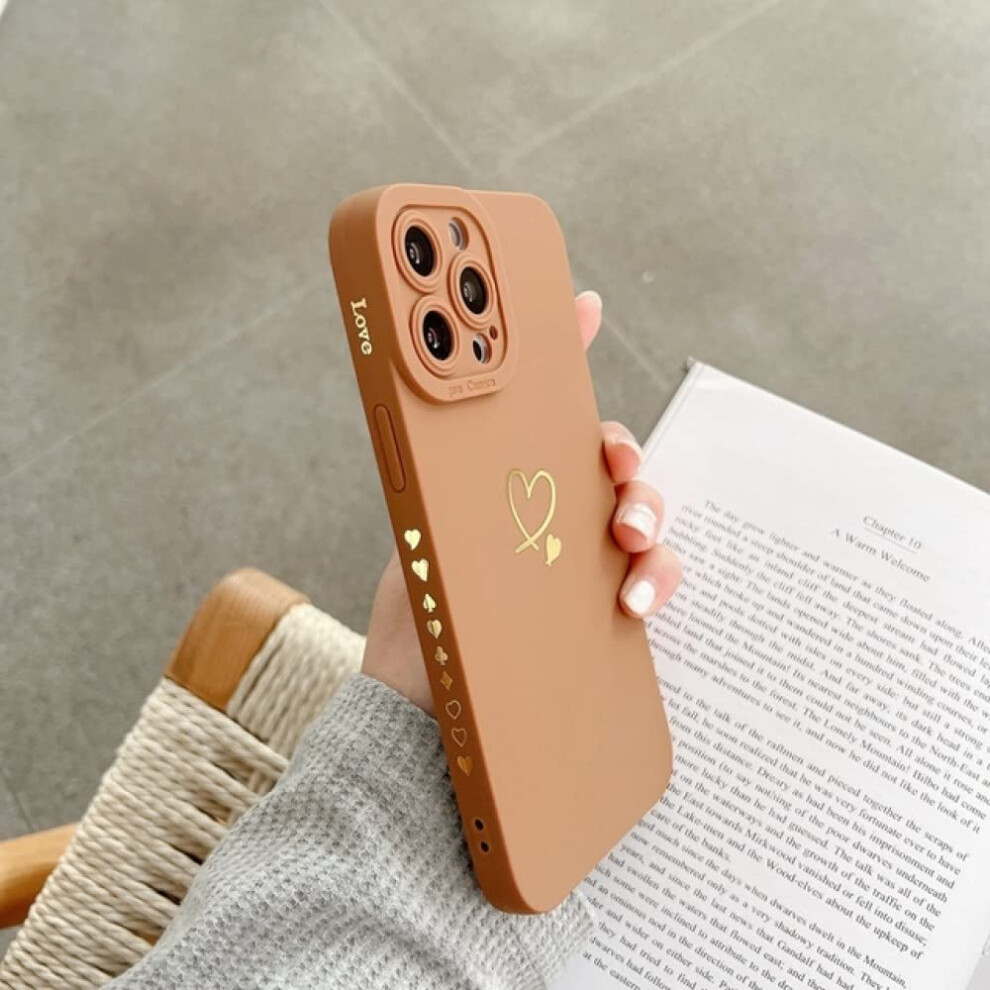 Shockproof Case For Iphone X Soft Tpu Silicone Auburn Cover With Stylish Heart Pattern And Raised Edge 9330225057499