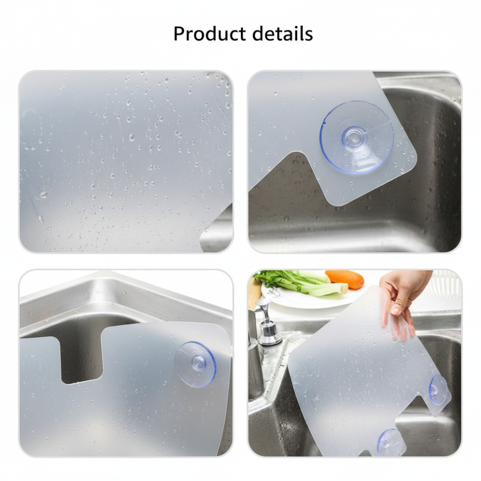 Splash Guard For Sink - Suction Cup Kitchen Protector (50 Chars) 6461731900405