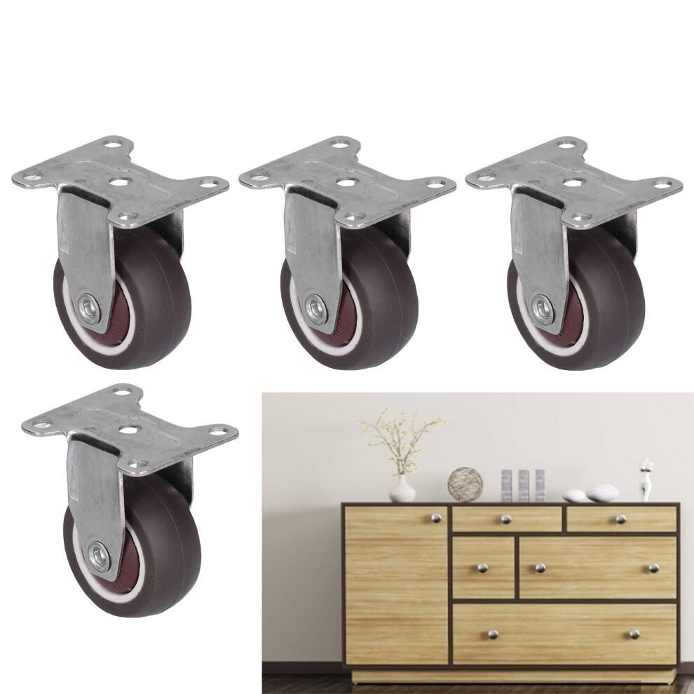4Pcs Tpr Rubber Industrial Caster Wheels 30Kg Load Brown 9451390857698
