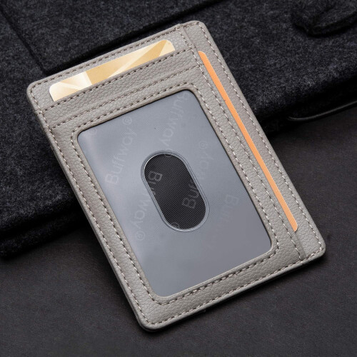 PUMIER Slim RFID-Blocking Leather Wallet - Cross Black 2