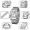 Classic Square Roman Numeral Analog Watch Silver Stainless 6