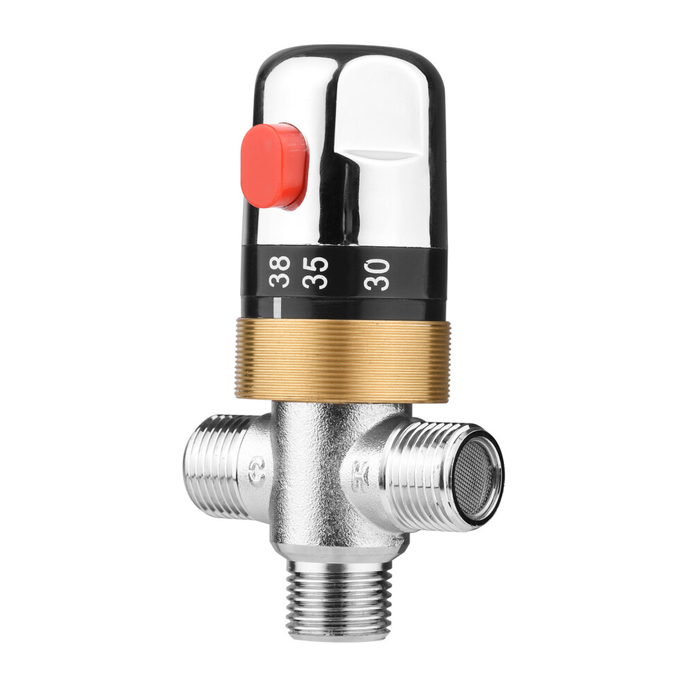 Thermostatic Copper Shower Mixer Valve G1/2, 11.2Cm, Silver 4951391664080