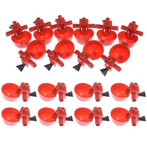10/20x Poultry/Quail Water Drinking Cups Chicken Hen Plastic Automatic Drinker 2