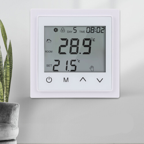 Smart Floor Heating Thermostat Touch Screen Controller AC85V‑250V 16A White
