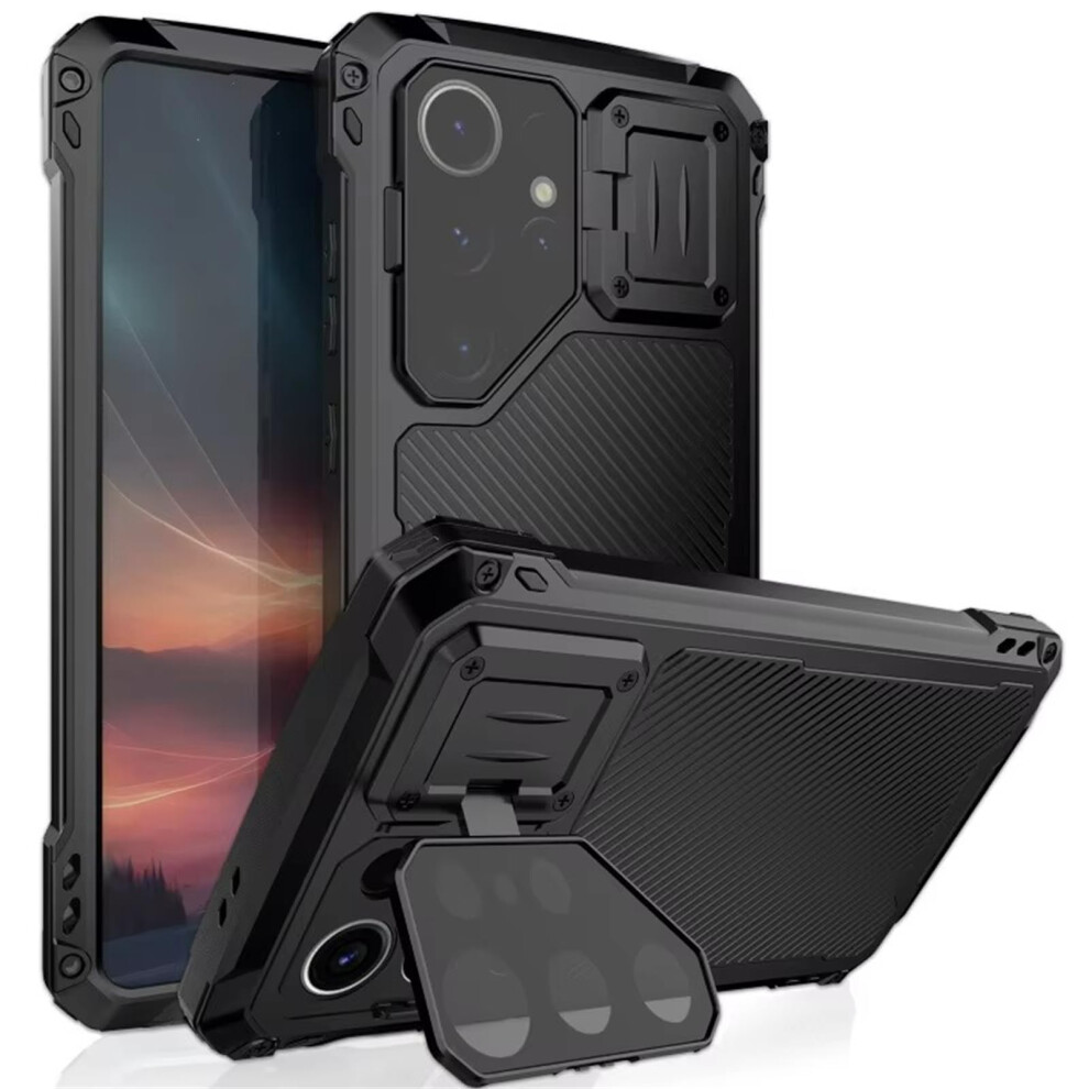 Case For Samsung Galaxy S24 Ultra, Military Grade Metal 360 Full Body Protection With Magsafe Kickstand And Builtin Screen Protector (Black) Black 9330225057611