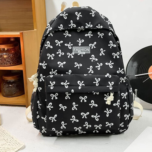 Large Capacity Backpack Student School Backpack Teen Lovely Bows Backpack 1