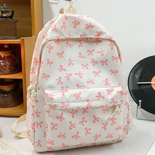 Large Capacity Backpack Student School Backpack Teen Lovely Bows Backpack 2