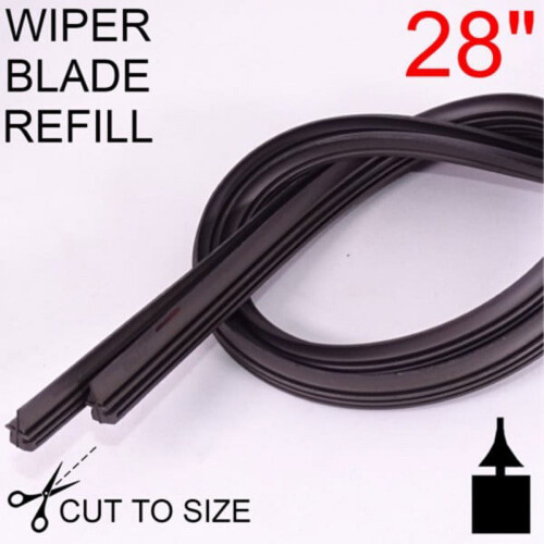 Universal 28" 70cm Cut Size Vehicle Replacement Rubber Wiper Blade Refill 2