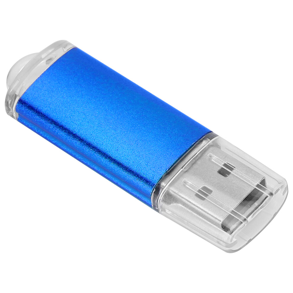 128Gb Usb Flash Drive Transparent Cover Aluminum Alloy Portable Memory Stick Blue 9351390859367