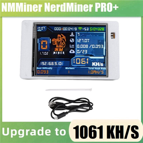2X Miner NMMiner NerdMiner Solo Miner com Tela Colorida de 2,8 Polegadas para Bitcoin, BTC e Criptomoedas, Ideal para Loterias e com Taxa de 2