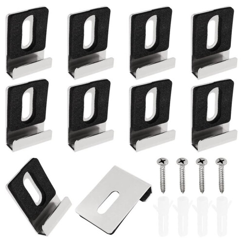 Kit da 20 Pezzi per Appendere Specchi Resistenti, Clip per Specchi Pesanti per Montaggio A Parete, Foro Singolo, Argento 1